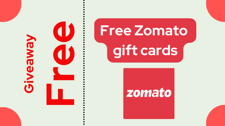 Free Zomato gift cards